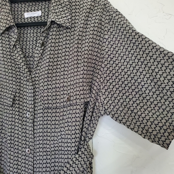 Equipment Femme Belted Silk Shirt Dress - Picture 6 of 10